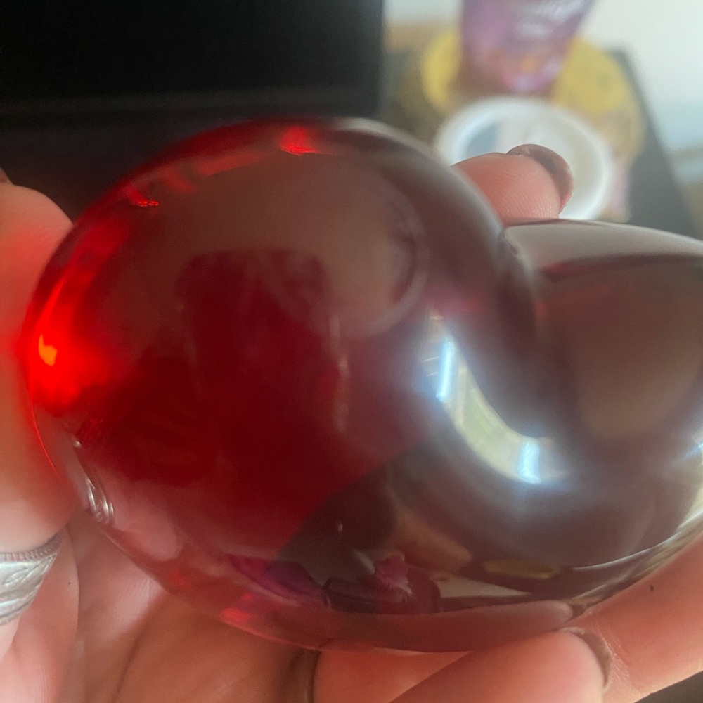 Baccarat Ruby clear puff heart